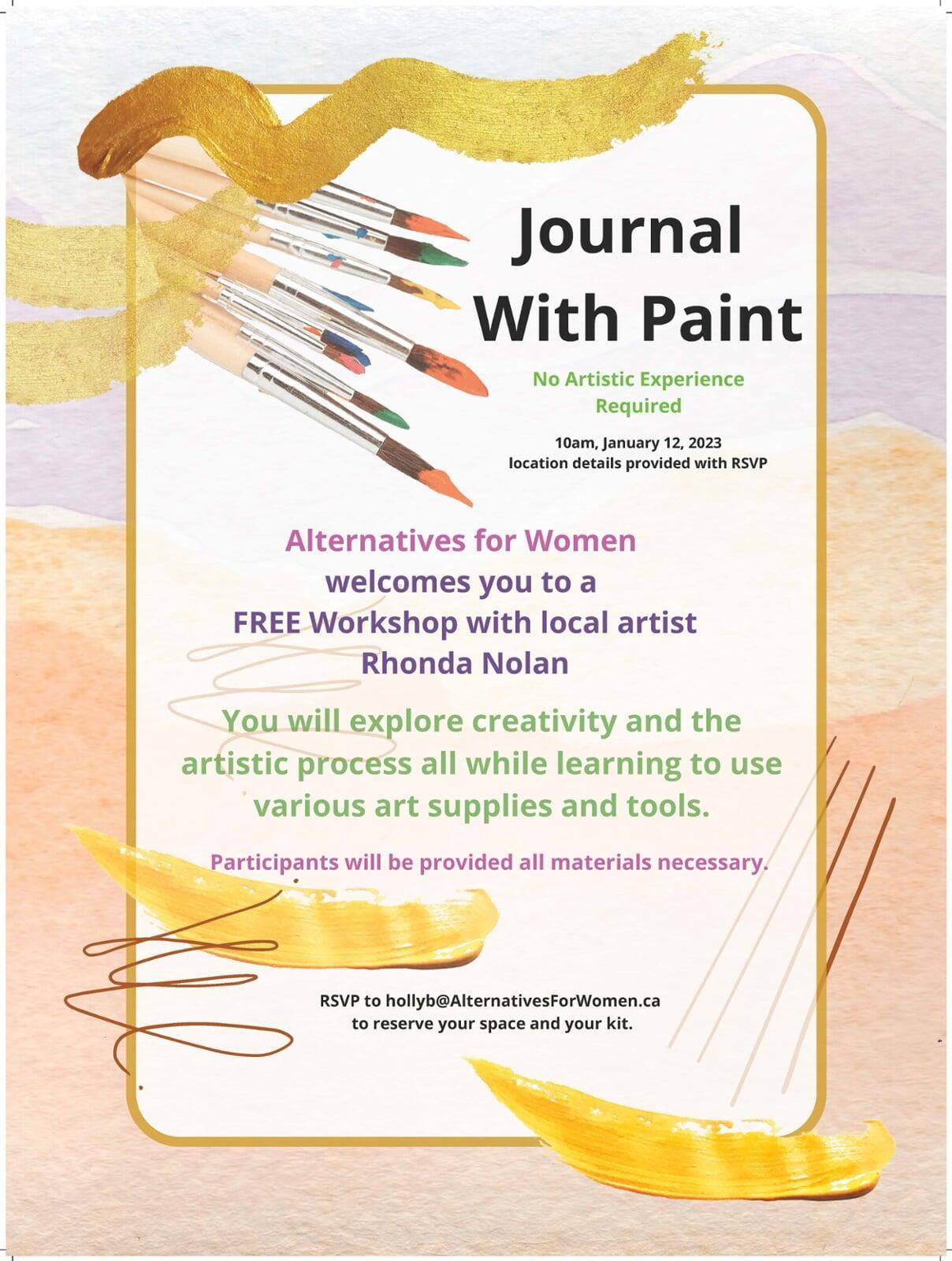 Journal with Paint January 12th, 10am